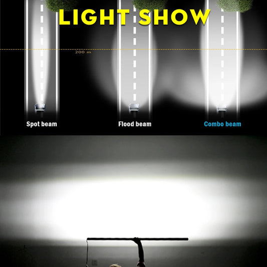LED Light Bar Kit - Single Row Off-Road Driving Light