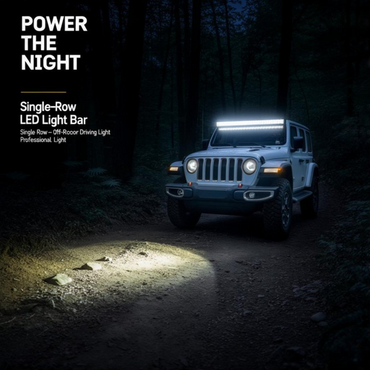 Straight Single-Row LED Light Bar Kit (Wiring, Bracket included)