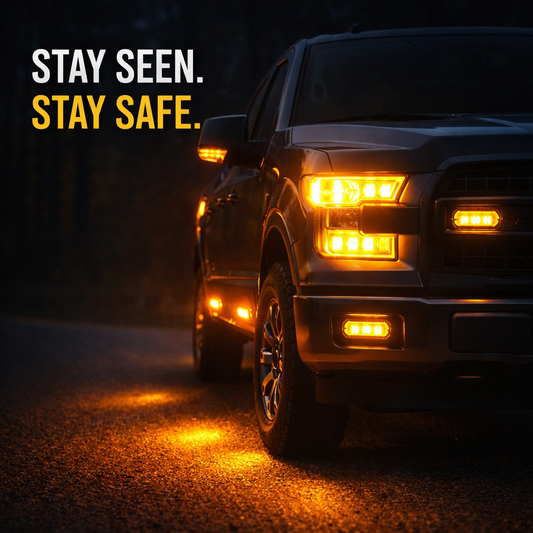 4-Pack Amber LED Warning Lights – 12V/24V Grille & Side Marker Lights for Trucks & Trailers