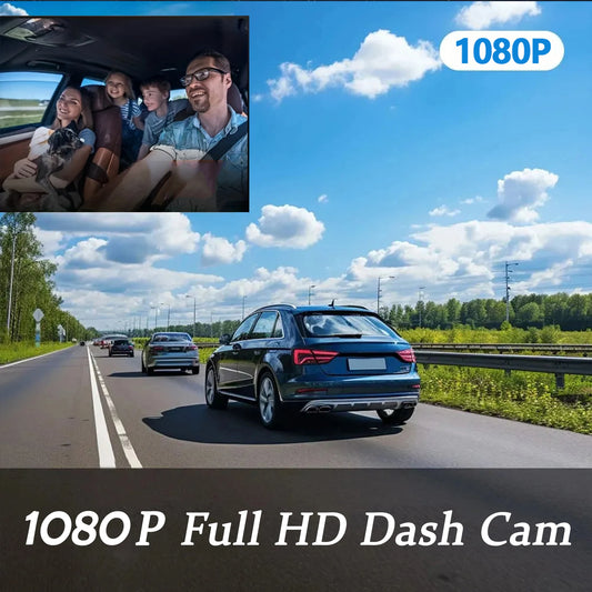 1080P Dual-Lens Dash Cam with Interior Camera
