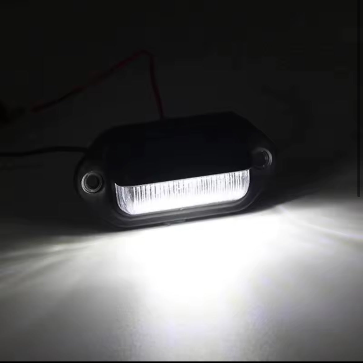 LED License Plate Light – 12V/24V Waterproof White Replacement (1–2 PCS)