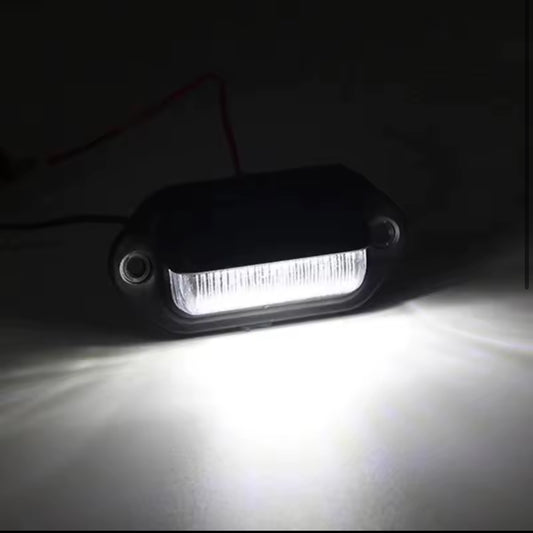 LED License Plate Light – 12V/24V Waterproof White Replacement (1–2 PCS)