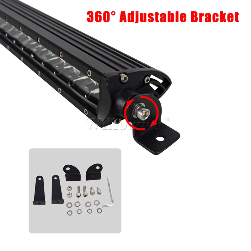 Universal Slim LED Light Bar Side Mounting Bracket Kit (Pair)