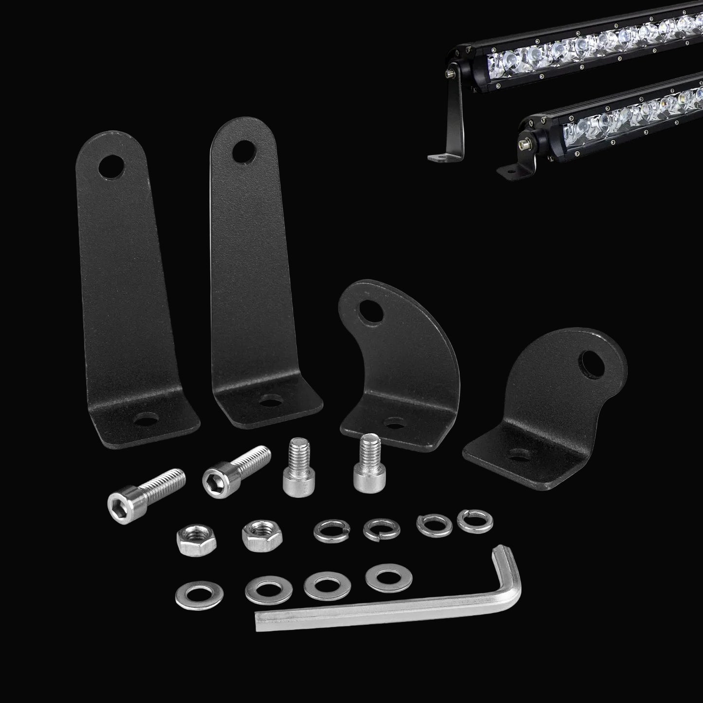 Universal Slim LED Light Bar Side Mounting Bracket Kit (Pair)