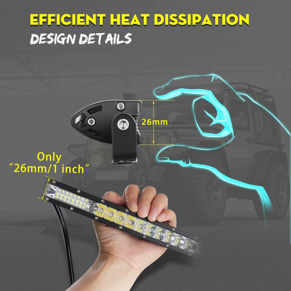 LED Light Bar Kit - Single Row Off-Road Driving Light