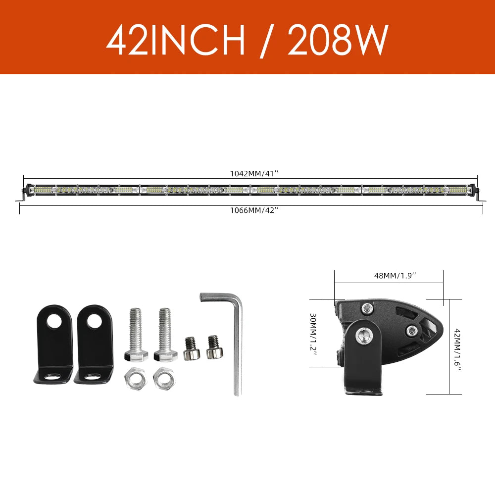 LED Light Bar Kit - Single Row Off-Road Driving Light