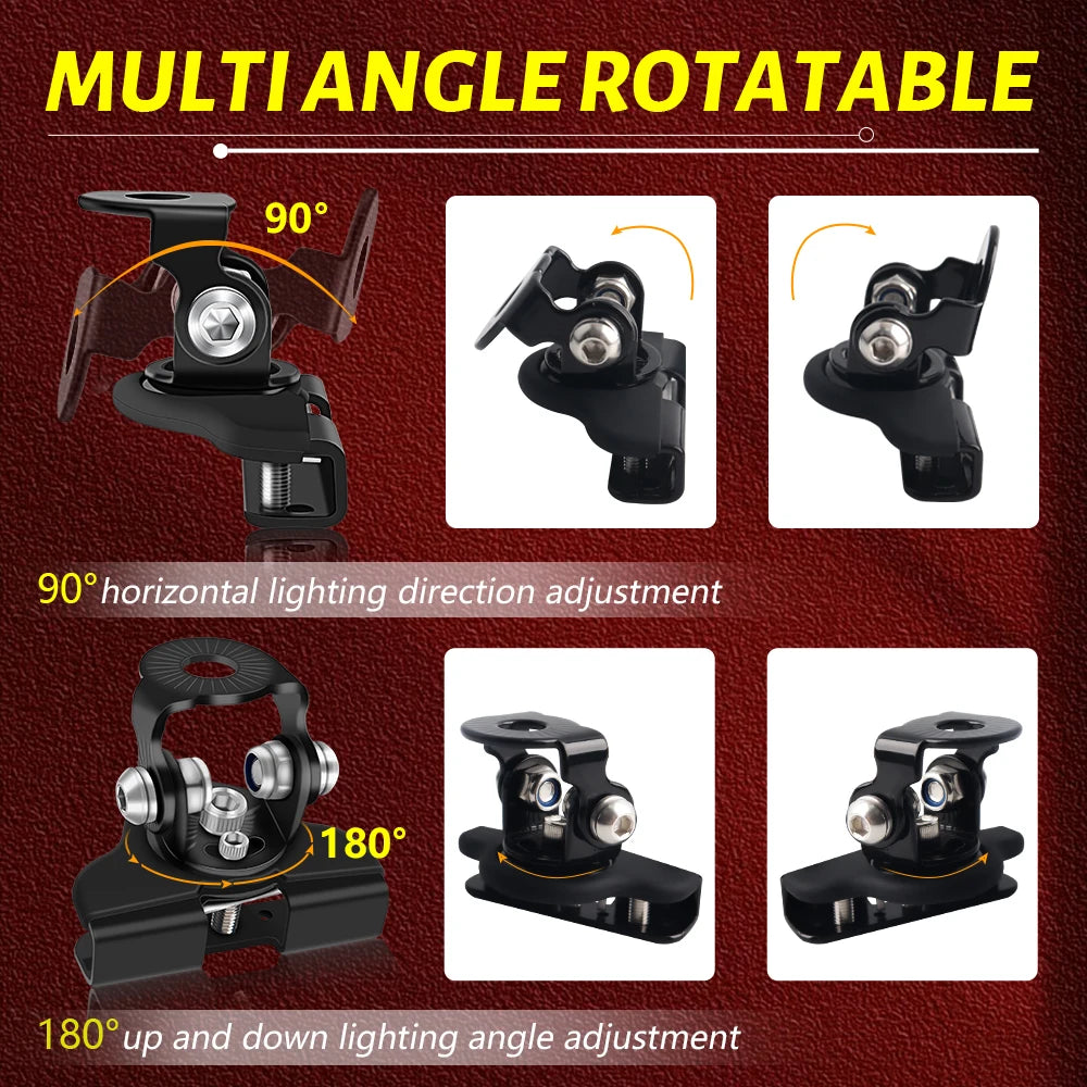 Universal Hood Ditch Light Mount Brackets for LED Pod & Work Lights (Pair)