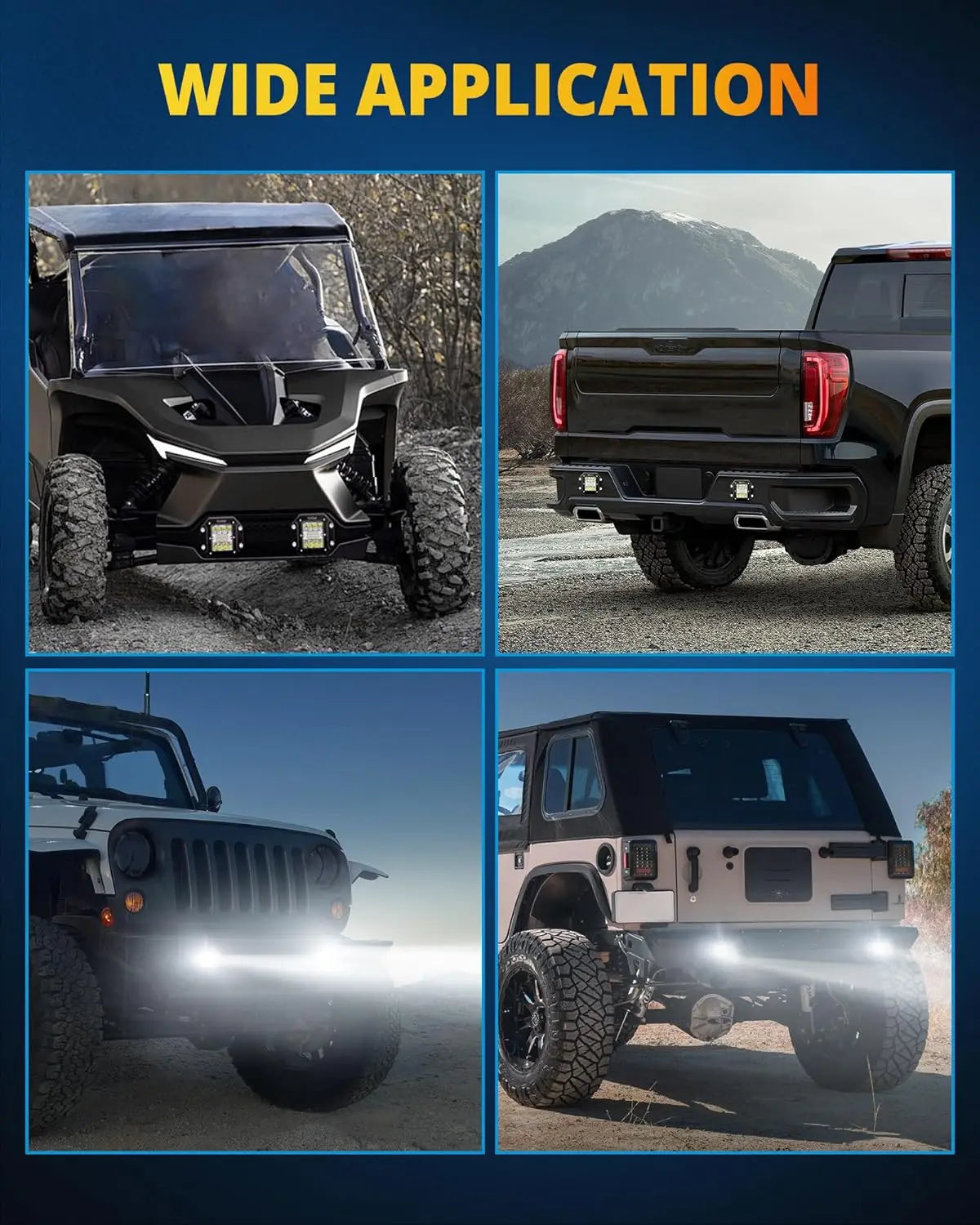 5″ Flush Mount LED Pod Lights (Pair) – Spot & Flood Combo, 72W Off-Road Work Lights