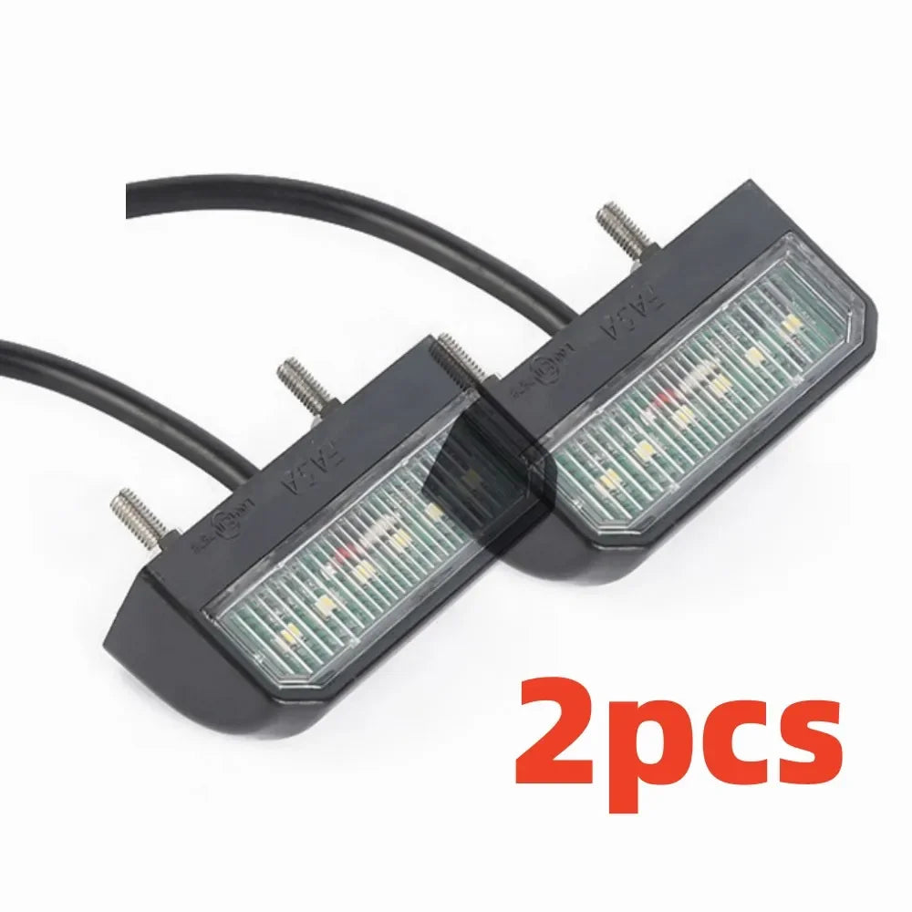 LED License Plate Light – 12V/24V Waterproof White Replacement (1–2 PCS)