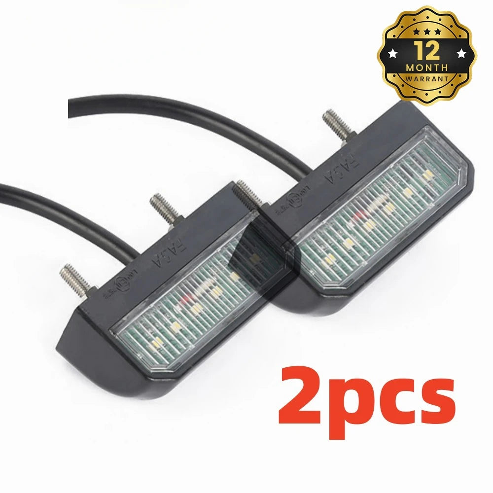 LED License Plate Light – 12V/24V Waterproof White Replacement (1–2 PCS)