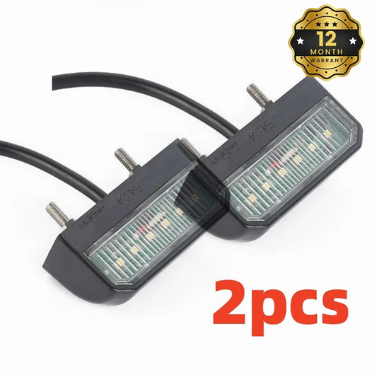 LED License Plate Light – 12V/24V Waterproof White Replacement (1–2 PCS)