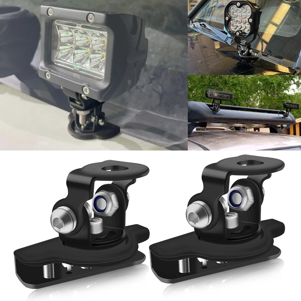 Universal Hood Ditch Light Mount Brackets for LED Pod & Work Lights (Pair)