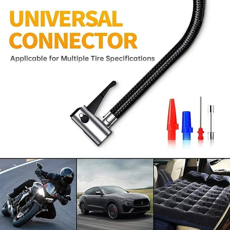 Portable 150 PSI Car Tire Inflator – 12V & AC Home Power, Digital Pressure Gauge