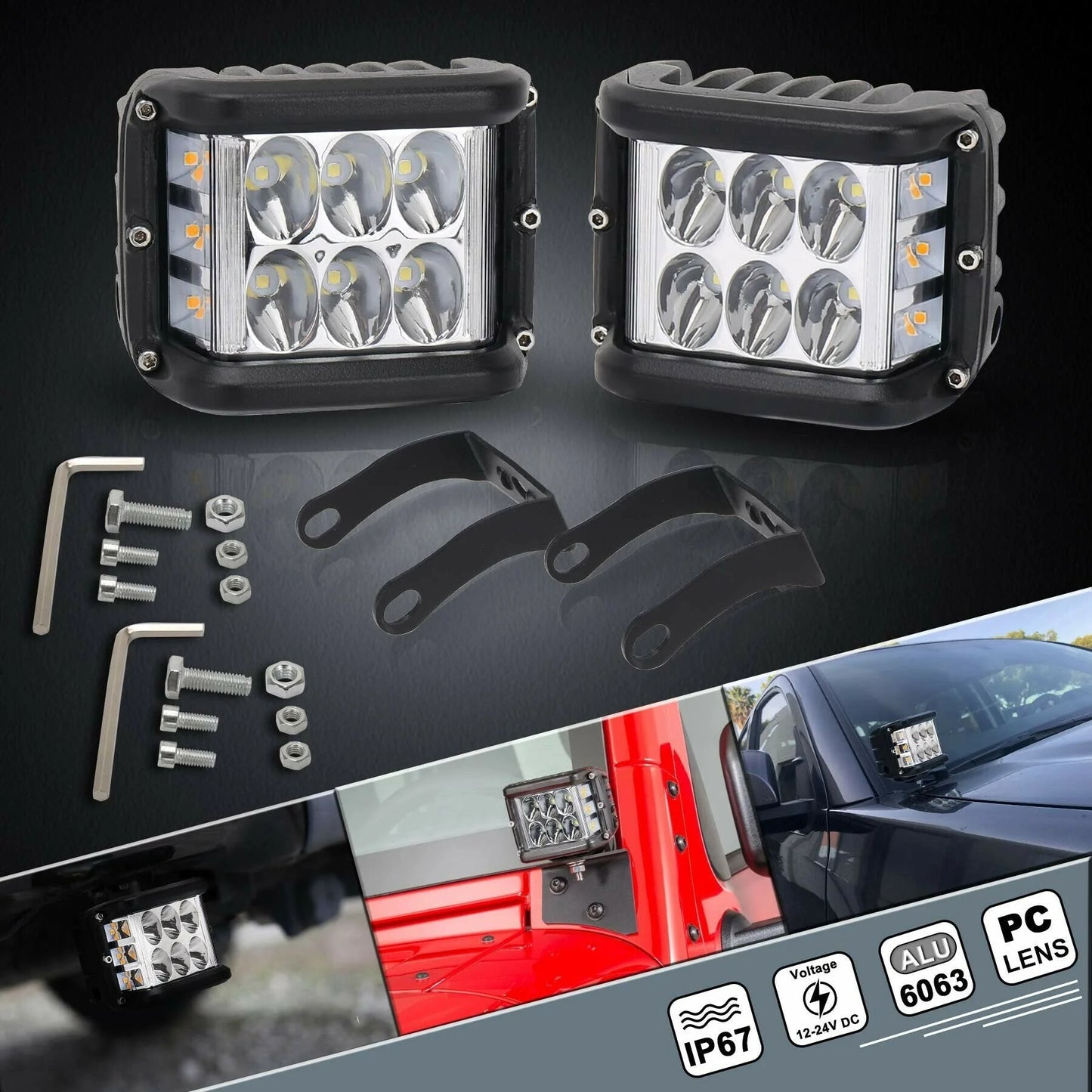 4" LED Pod Lights (Single) - Dual-Color Work & Auxilary Lighting