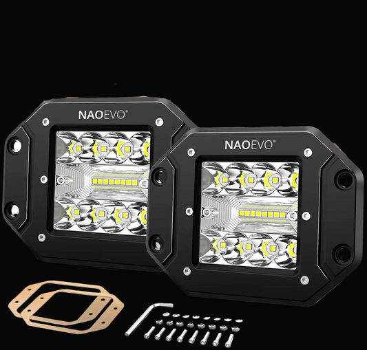 5-Inch Flush Mount LED Pod Lights (Pair) – Spot & Flood Combo